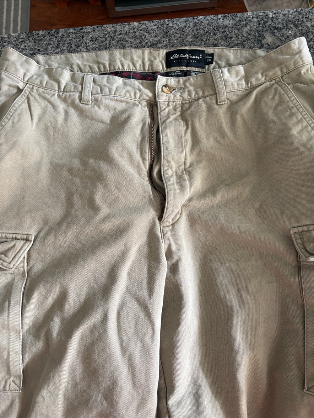Eddie Bauer Tan Cargo Pants with Side Pockets